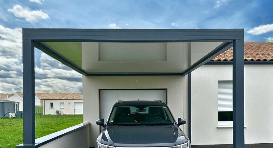 carport toit plat sur mesure pour voiture